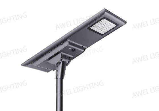 Lampu Jalan LED Surya 50W Tahan Air IP66 230LM/W Dengan Panel Surya Efisiensi Tinggi Digunakan di Jalan.