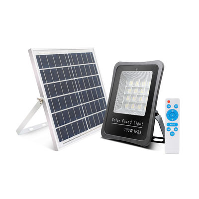 100W Daya Surya IP65 Surya Led Lampu Banjir Luar Ruang Daya Tinggi Umur Panjang Digunakan Di Pabrik Dan Ruang Luar Ruang